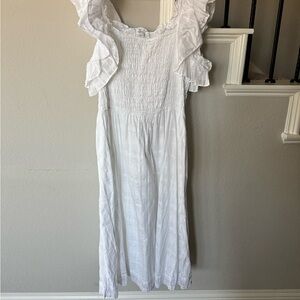 White Ruffled Maxi Dress